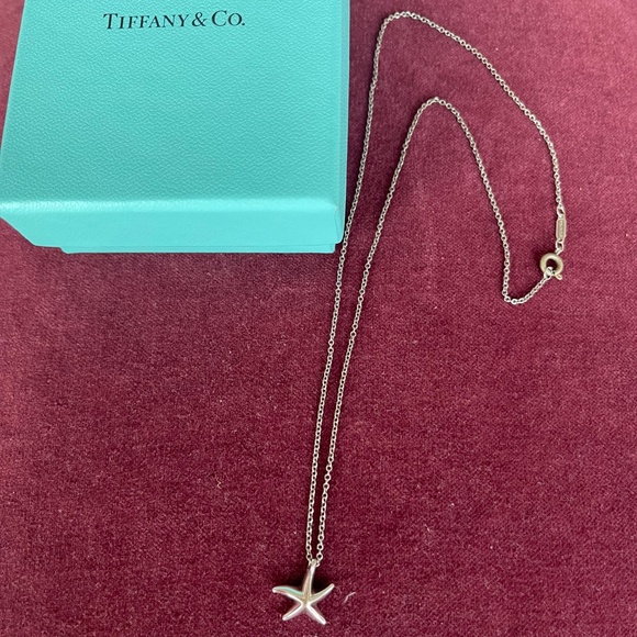 Tiffany & Co Silver Starfish Pendant & Tiffany 18" Chain - Picture 2 of 4